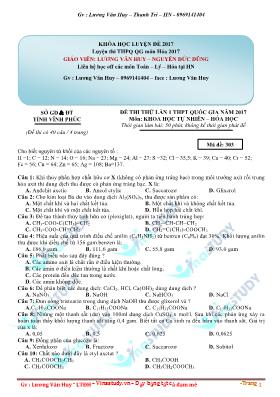 17 Đề thi thử THPT Quốc gia môn Hóa học